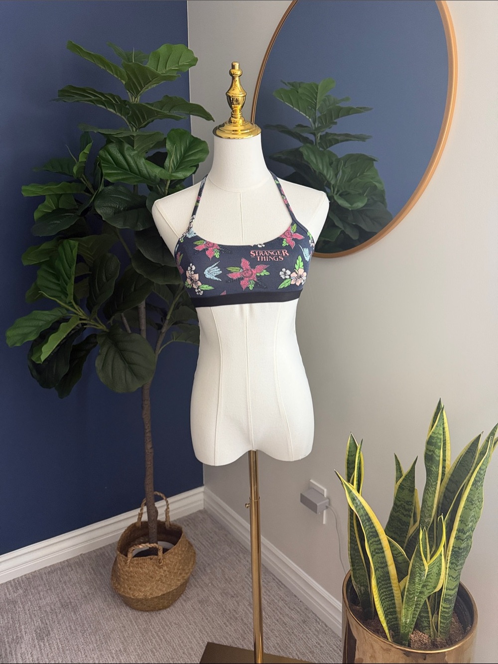 MeUndies Navy Floral Halter Bralette